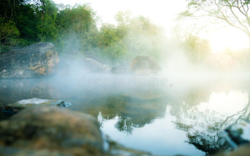 Natural hot springs at Chae Son National Park, Chiang Mai, Thailand