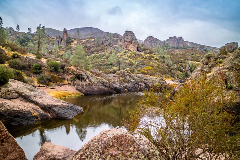 the-bear-gulch-reservoir-in-pinnacles-national-park-stock-image-image