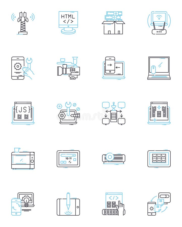 Natural language linear icons set. Syntax, Semantics, Morphology, Pragmatics, Discourse, Phonology, Lexicon line vector. Syntax, Semantics, Morphology, Pragmatics, Discourse, Phonology, Lexicon vector symbols and line concept signs. Dialogue,Sentences,Grammar illustration.