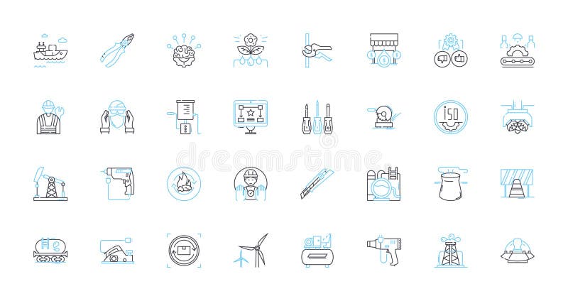 Natural language processing linear icons set. Analysis, Artificial intelligence, Automation, Chatbots, Classification stock illustration