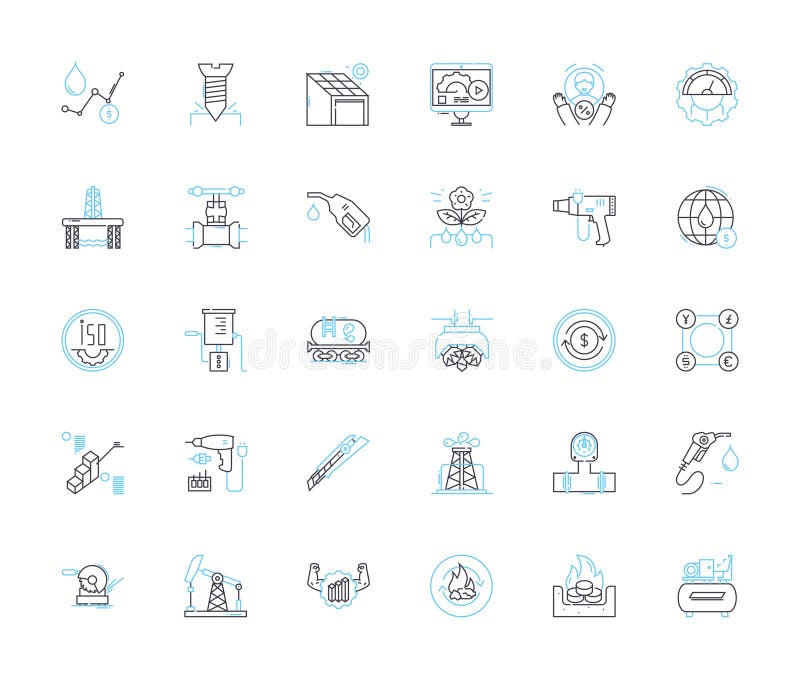 Natural language processing linear icons set. Analysis, Artificial intelligence, Automation, Chatbots, Classification royalty free illustration
