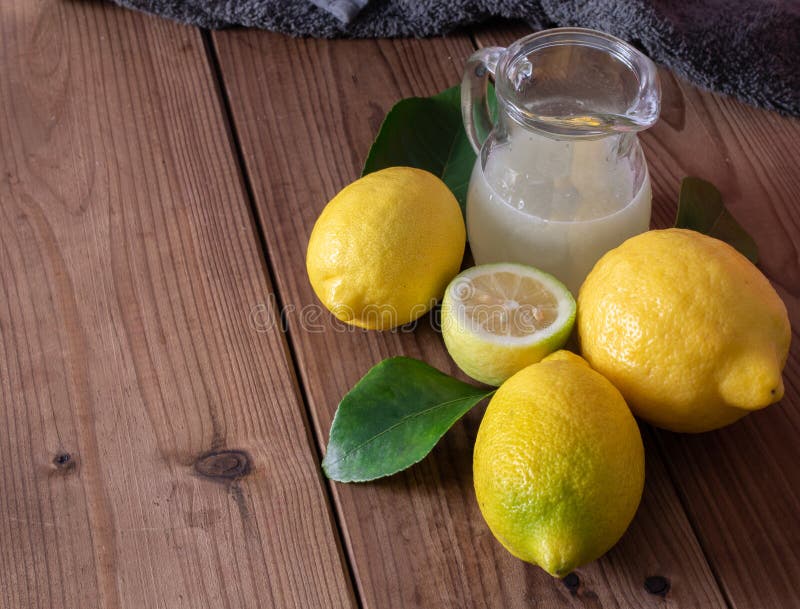 Natural Lemons with Leaves and Lemon Juice Stock Photo Image of insta