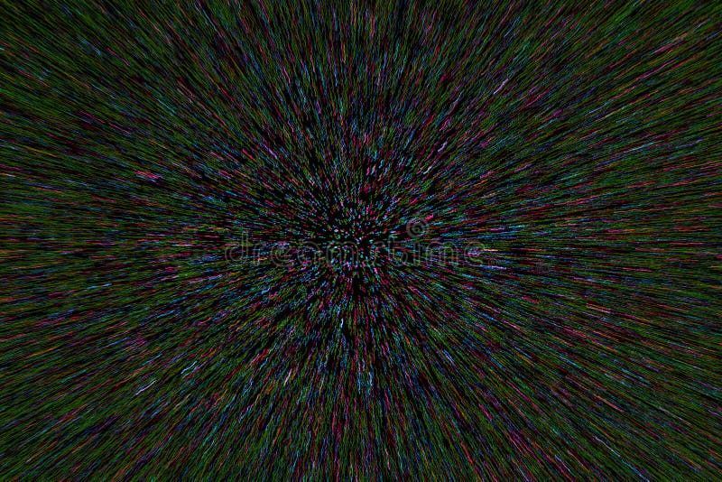 Natural Lens Zoom Explosion Radial Blurred Cyan Green Purple Dots On Black Background Stock Image Image Of Blurred Glow 152004839