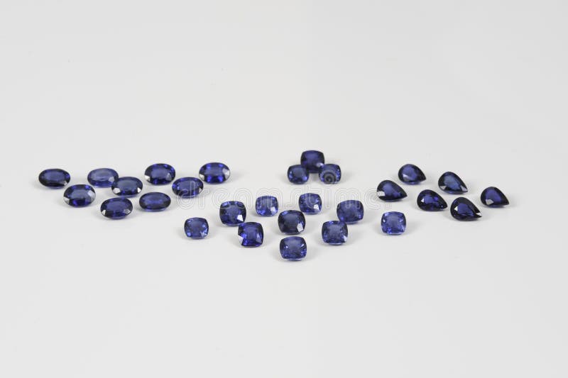 Natural Loose Blue Sapphire Gemstone Stock Image Image Of Dark