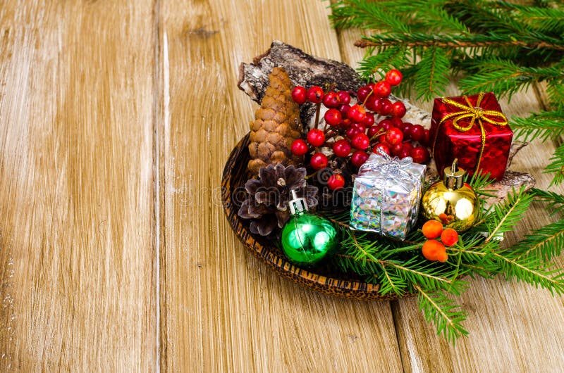 Natural Materials for Christmas Crafts Stock Image - Image of paper