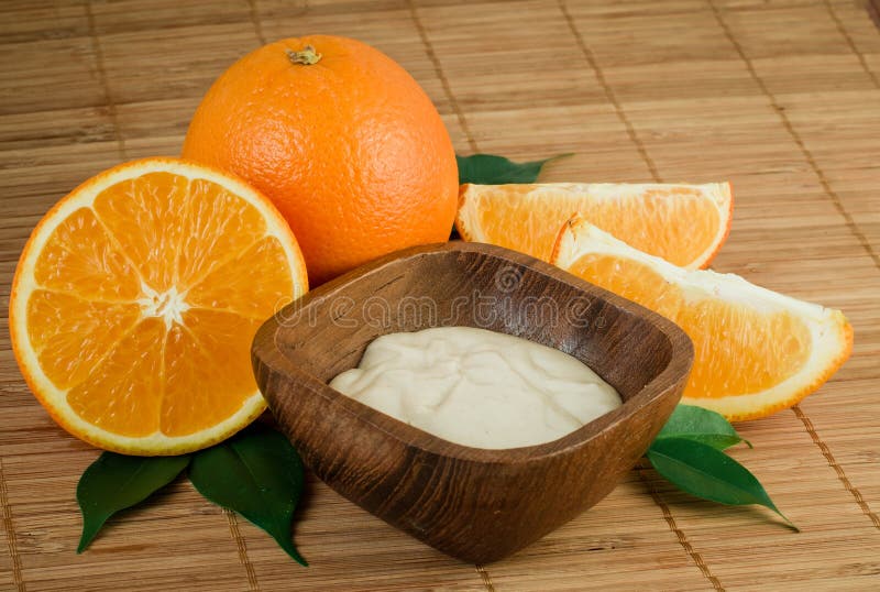 Natural orange Face cream stock photography