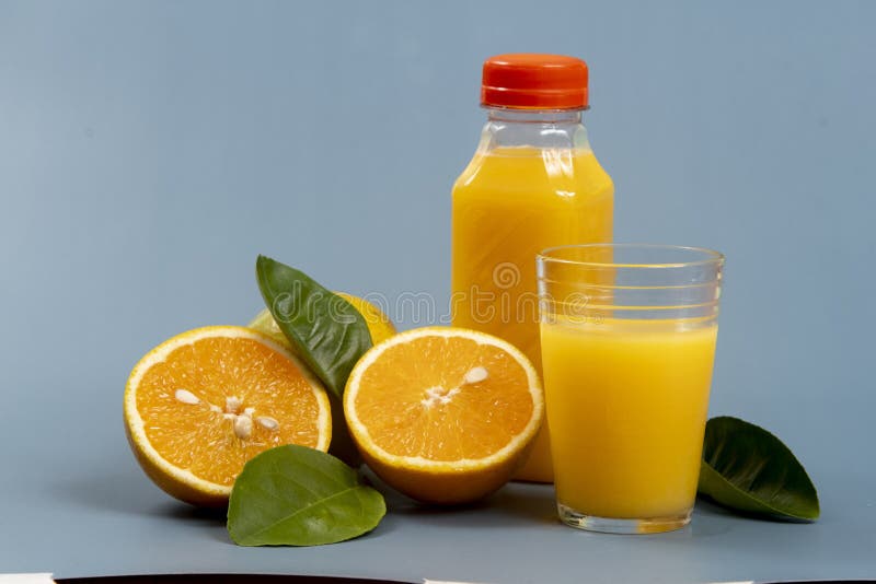 Natural orange juice in the glass wi stock photography