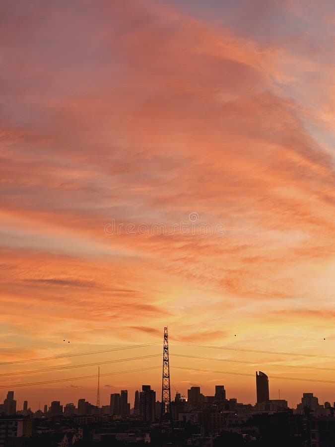 Natural Orange Sky royalty free stock image