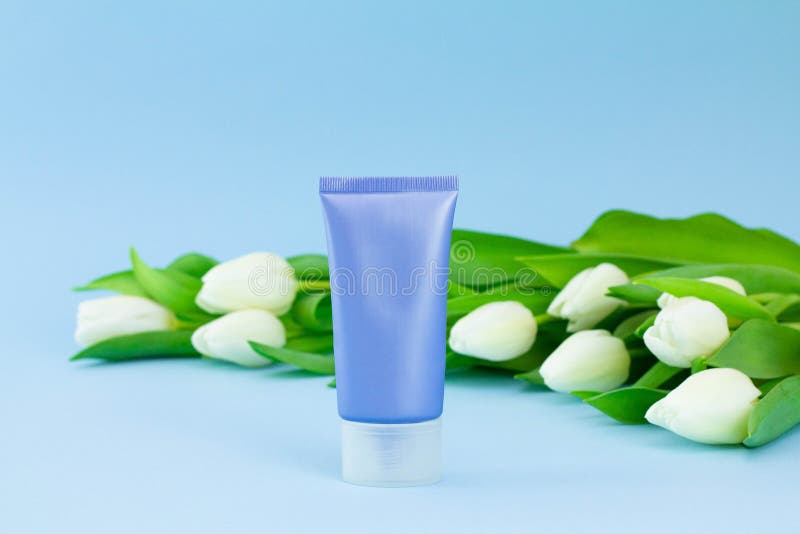 Download Natural Organic Cosmetic Packaging Mock Up With Fresh Leaves And Flowers Mock Up Bottle For Branding And Label Stock Photo Image Of Copy Bottle 140014440