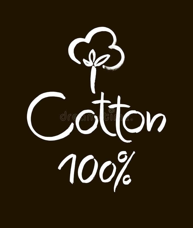 Natural Organic Cotton Vector Label, Sticker, Logo. Isolated Icon on ...