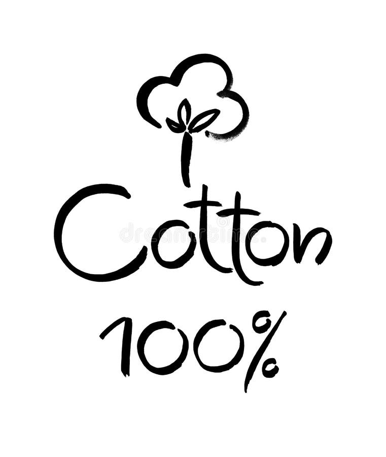 Natural Organic Cotton Label, Sticker, Logo. Isolated Icon on White ...