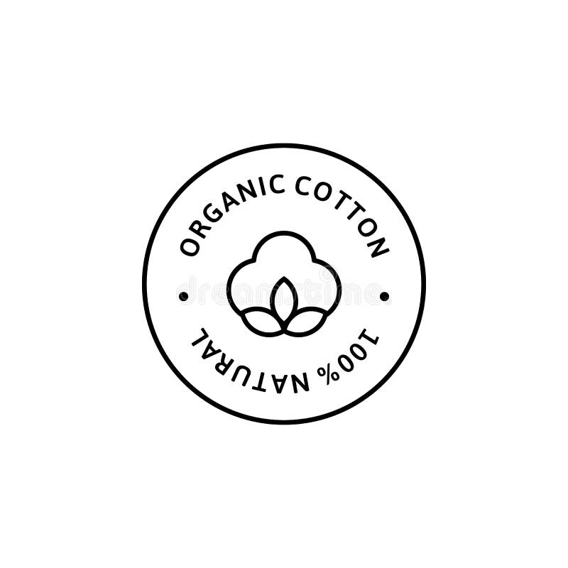 Natural Organic Cotton Liner Labels and Badges - Vector Round Icon ...
