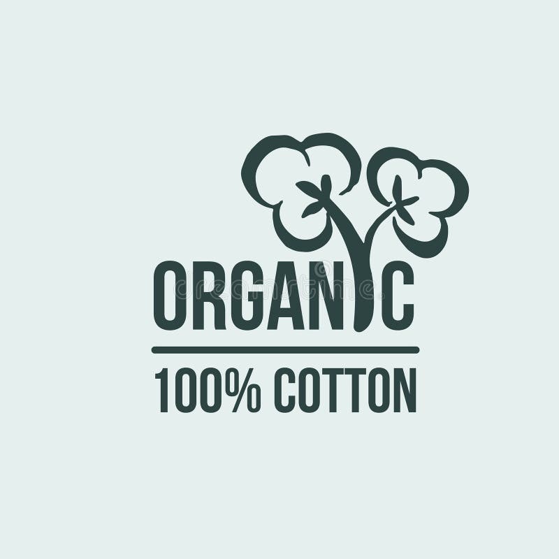 Natural Organic Cotton, Pure Cotton Vector Labels Set. Hand Drawn ...