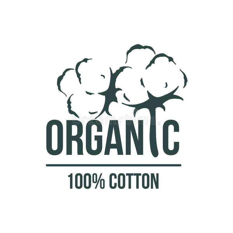 Natural Organic Cotton, Pure Cotton Vector Labels Set. Hand Drawn ...