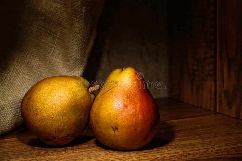 Natural Organic Pears Vintage Old Master Style royalty free stock photos
