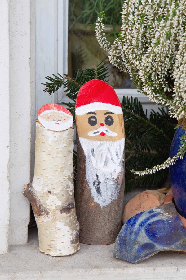 Natural Outdoor Christmas Decoration With Wood. Stock Photo  Image of
