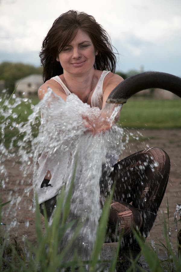 Natural source stock image. Image of poor, drop, girls - 14402183
