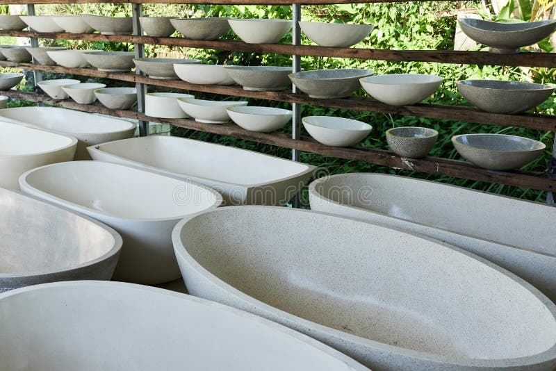 Natural Stone Baths Made at the Factory Stock Image Image of bathtub