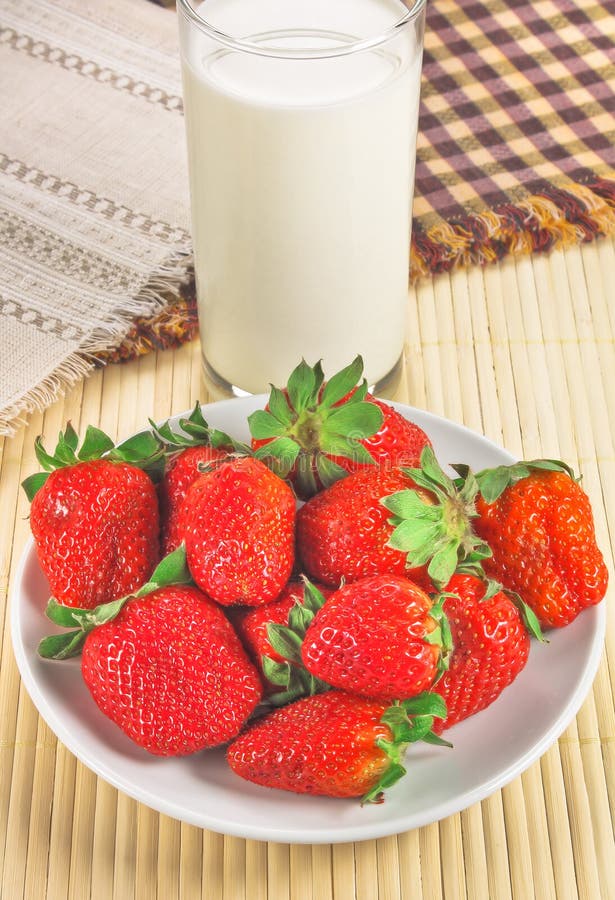 Natural strawberry and milk