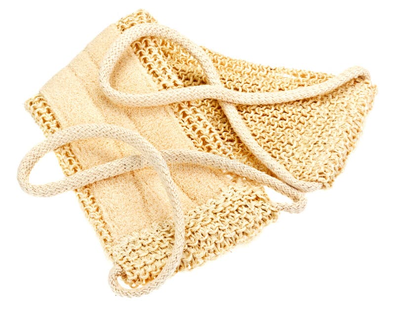 Natural Textile Bath Sponge with Rope Handle Stock Image Image of