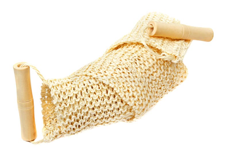 Natural Textile Bath Sponge With Rope Handle Stock Image Image of