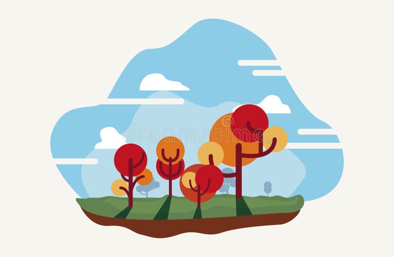 Natural trees sky nature landscape stock illustration