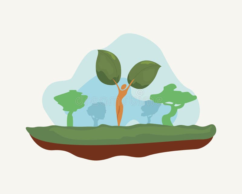 Natural trees sky nature landscape royalty free illustration