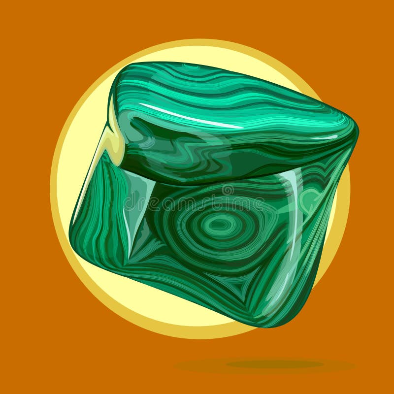 Bijuterie malacită naturală netratată. stock illustration