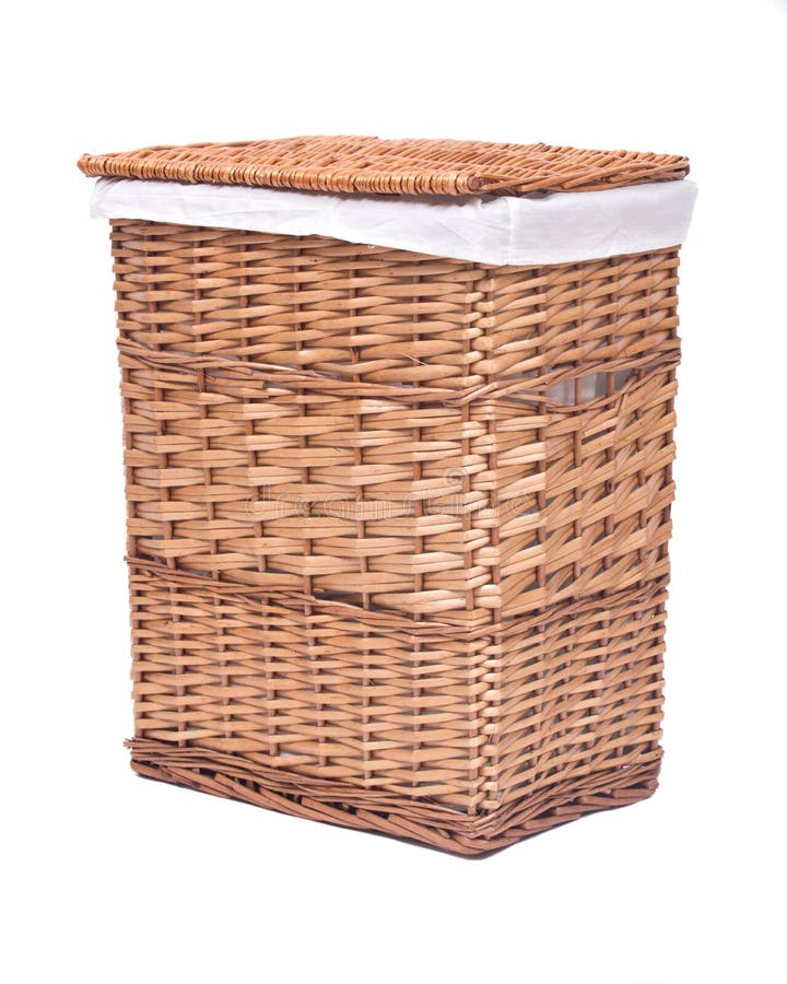 Natural Wicker Laundry Basket Stock Image Image of detail, basket 79429861