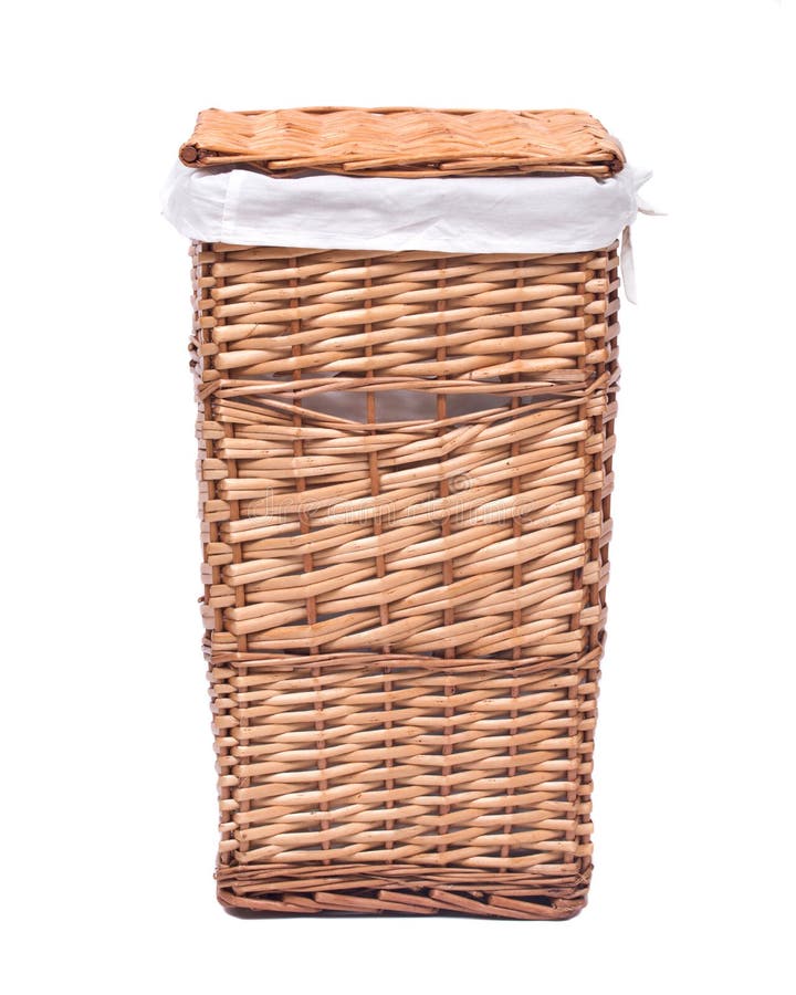 Natural Wicker Laundry Basket Stock Photo Image of weave, textile