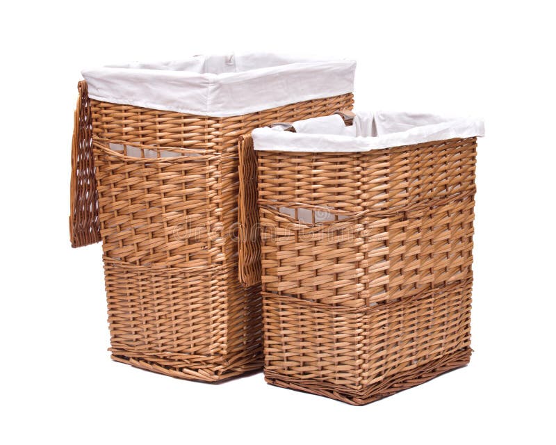 Natural Wicker Laundry Basket Stock Photo Image of texture, clothing 79438520
