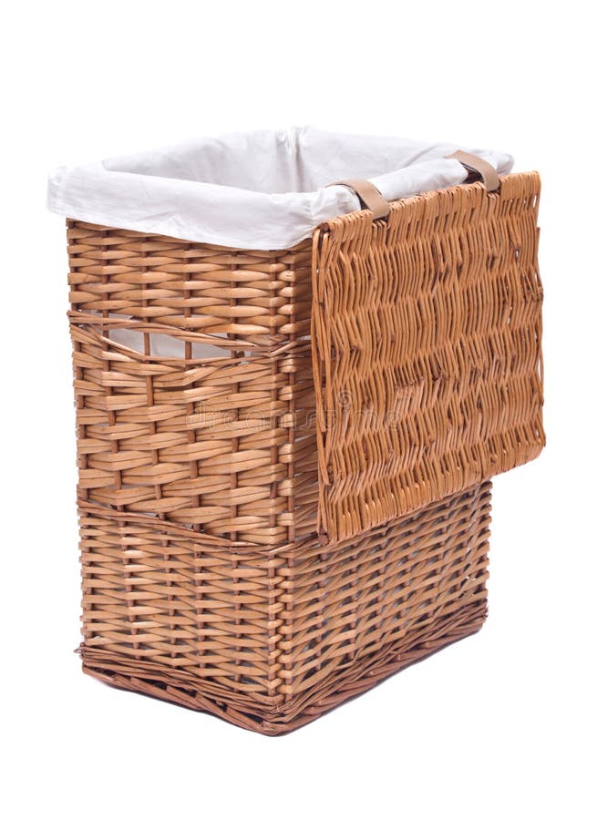 Natural Wicker Laundry Basket Stock Photo Image of texture, clothing 79438520