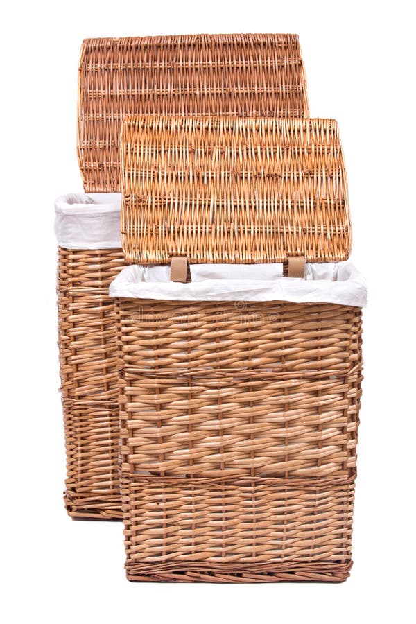 Natural Wicker Laundry Basket Stock Photo Image of texture, clothing 79438520
