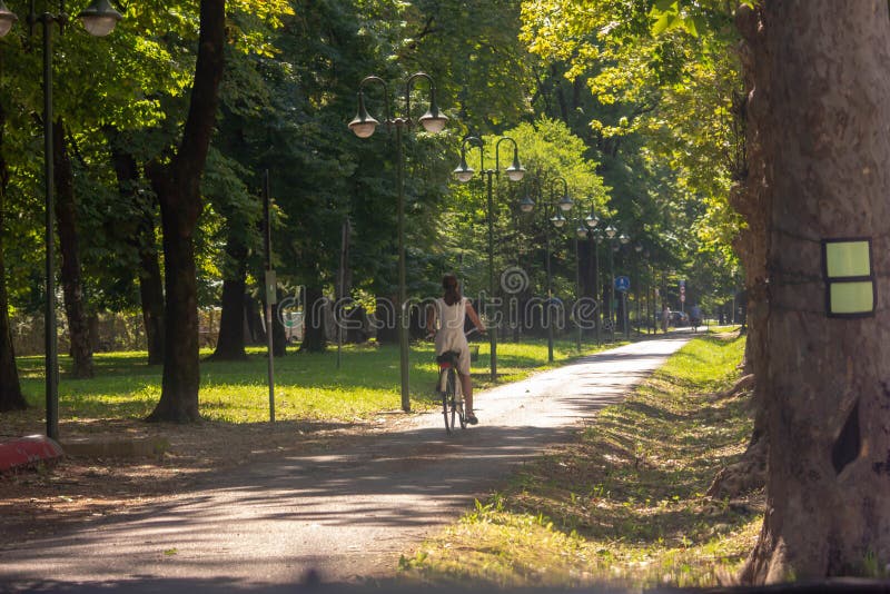 Naturaleza la relajación camina entre los árboles a lo largo de las paredes de la ciudad hermosa de Treviso las bicicletas ahora fotos de archivo libres de regalías Naturaleza la relajación camina entre los árboles a lo largo de las paredes de la ciudad hermosa de Treviso las bicicletas ahora fotos de archivo libres de regalías