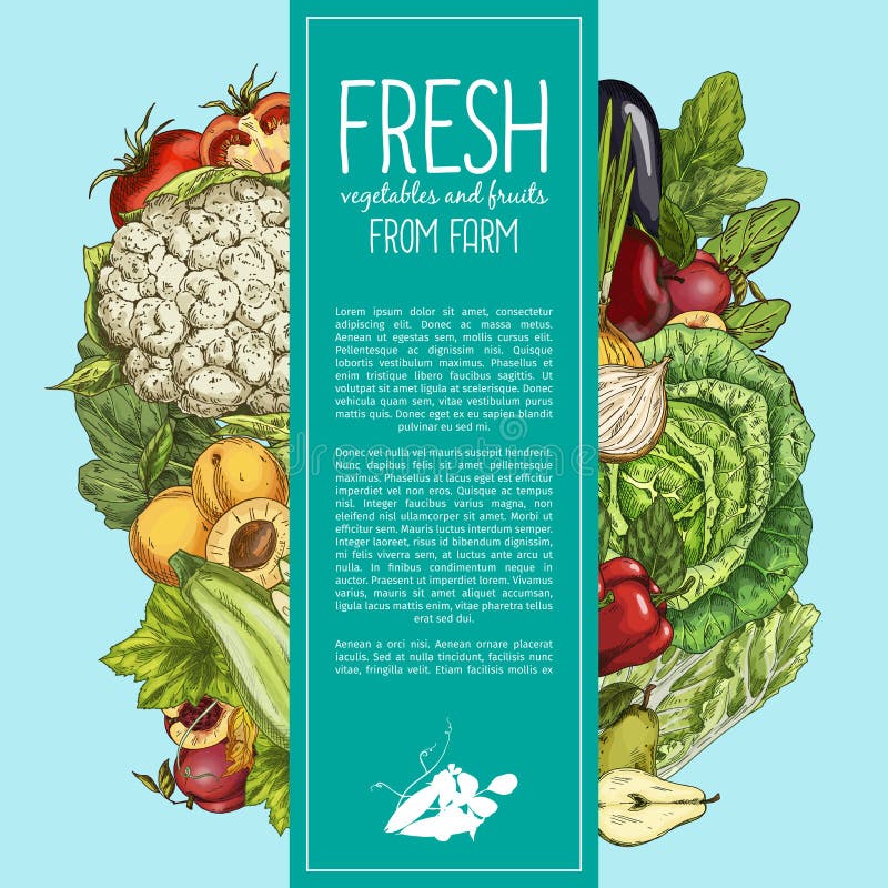 Naturalni warzywa i organicznie owoc sztandar royalty ilustracja Naturalni warzywa i organicznie owoc sztandar royalty ilustracja