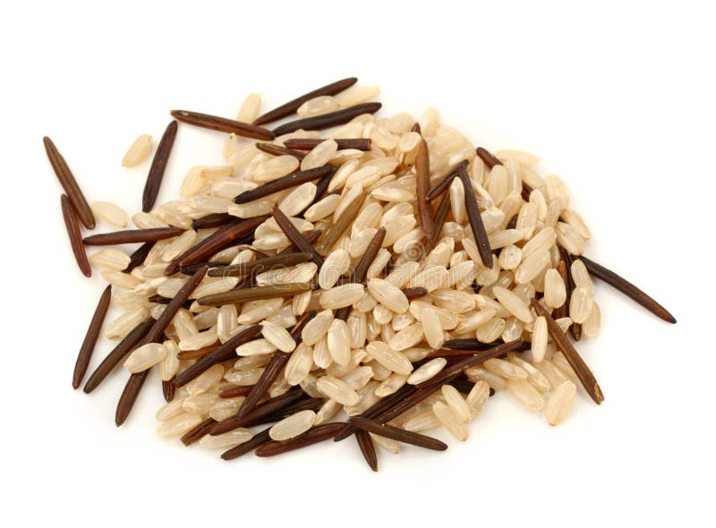 Natural and wild rice isolated on white background. Natural and wild rice isolated on white background