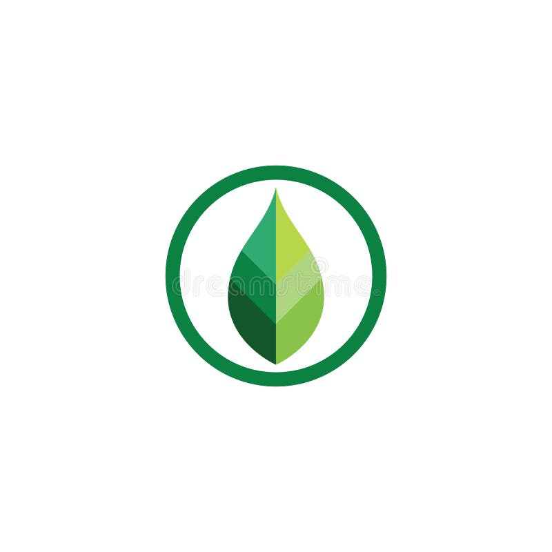 Naturbladlogo och symbolmall arkivbild
