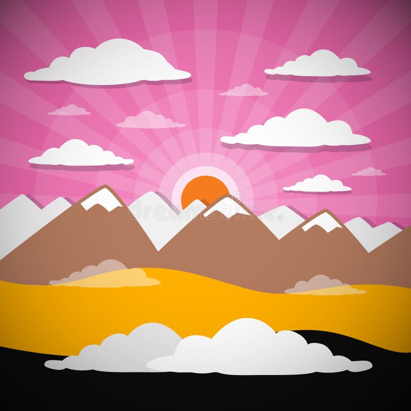 Nature Abstract Mountains Illustration Stock Vector Illustration of