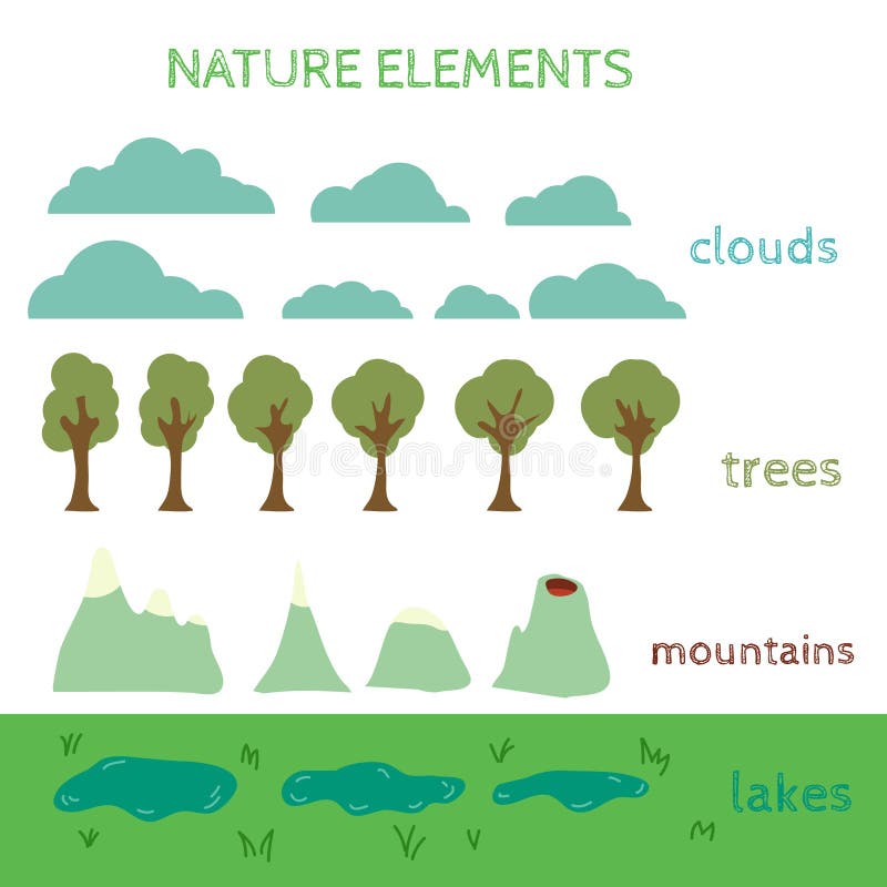 Nature Design Elements. Build Your Own Landscape Stock Vector