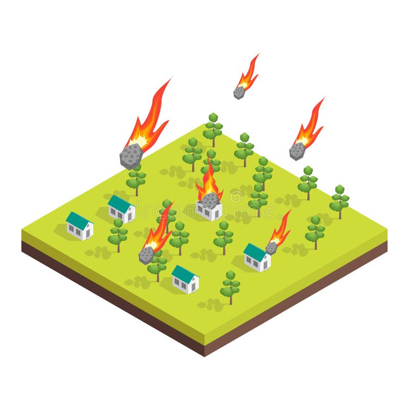 Nature Disaster Concept 3d Isometric View. Vector vector illustration Nature Disaster Concept 3d Isometric View. Vector vector illustration