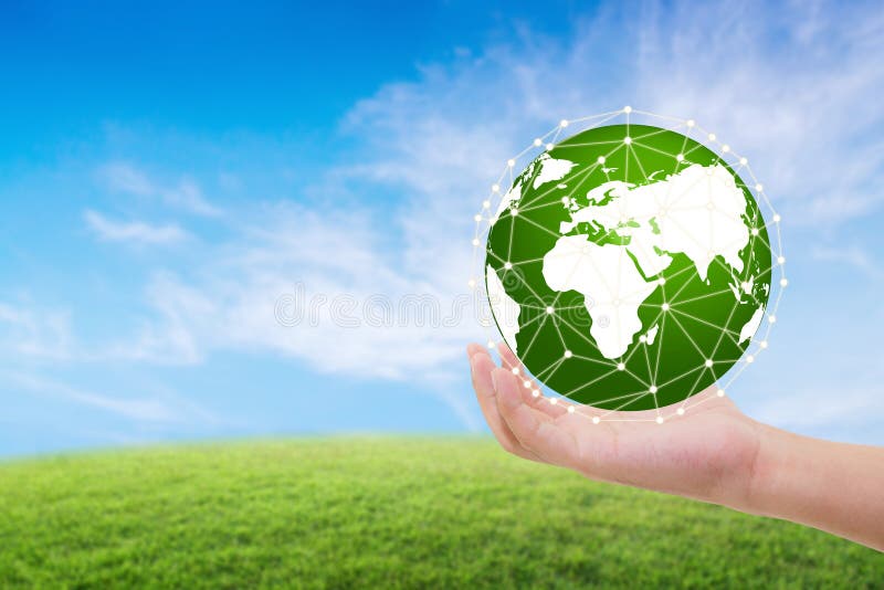 Nature du monde, concept d'environnement de soin, main tenant le globe photo stock Nature du monde, concept d'environnement de soin, main tenant le globe photo stock
