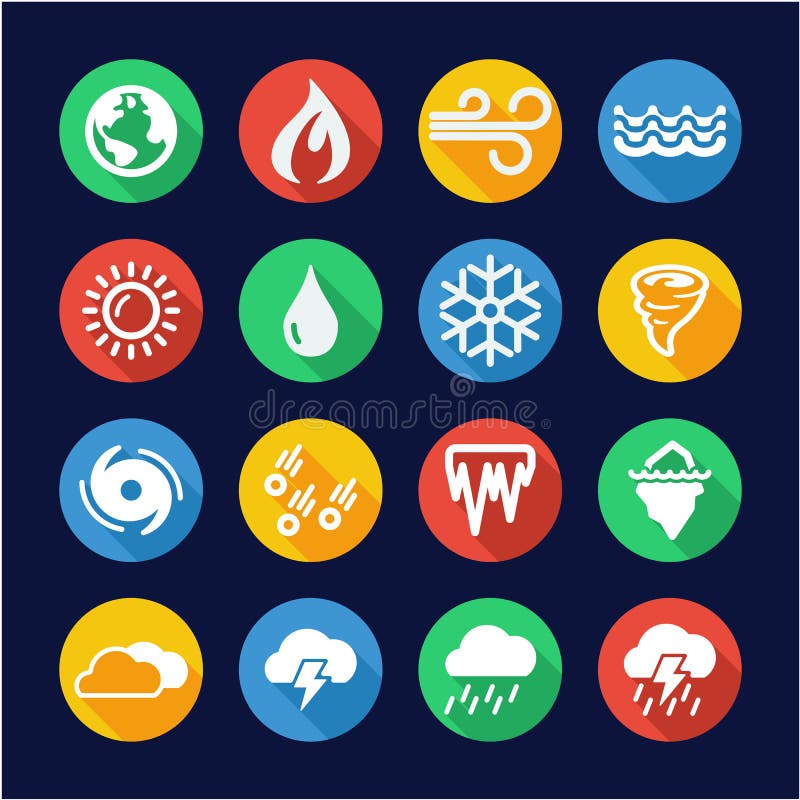 Nature Elements Icons All in One Icons Black Stock Vector - Illustration of  icons, black: 139059828