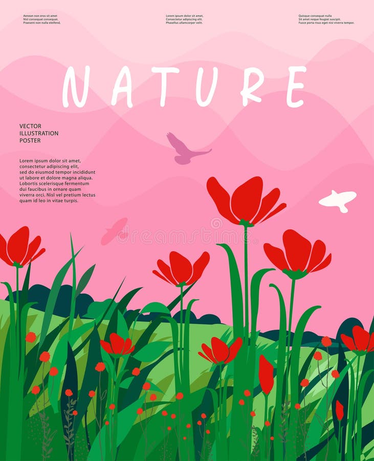 Nature and Landscape. Vector Illustration Stock Vector - Illustration ...