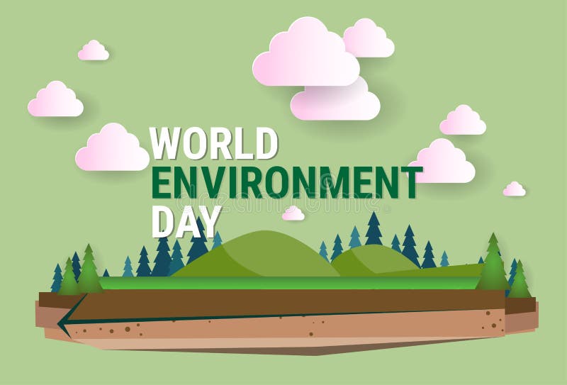 Nature Landscape World Environment Day Ecology Protection Holiday Greeting Card vector illustration Nature Landscape World Environment Day Ecology Protection Holiday Greeting Card vector illustration
