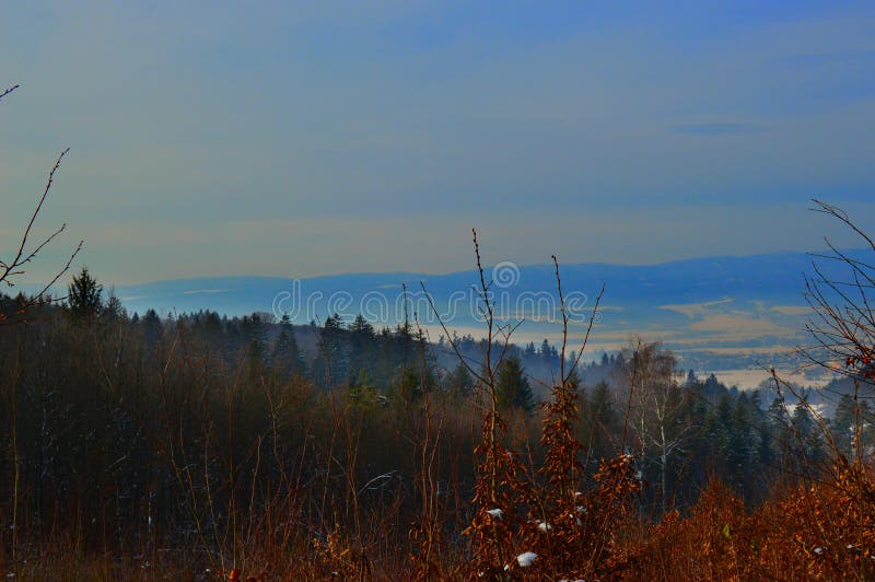 Nature landscape Zvolen hollow basin