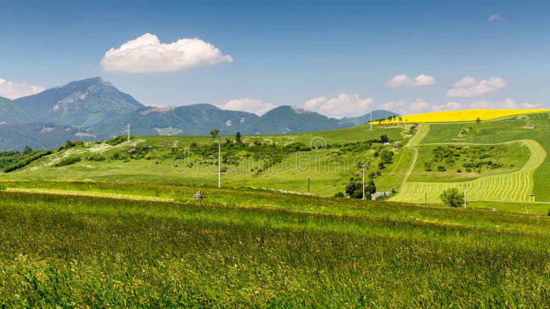 Příroda v regionu Liptov, Slovensko v létě 2015