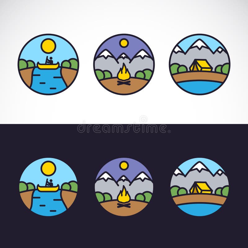 Nature Logo Template Set de paysage de sports en plein air illustration libre de droits Nature Logo Template Set de paysage de sports en plein air illustration libre de droits