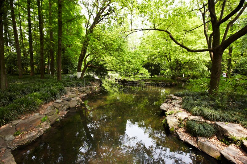 Japanese water garden stock photo. Image of meditation - 185212