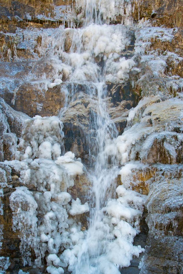 Nature power - close up of frozen natural mountain waterfall royalty free stock photography Nature power - close up of frozen natural mountain waterfall royalty free stock photography