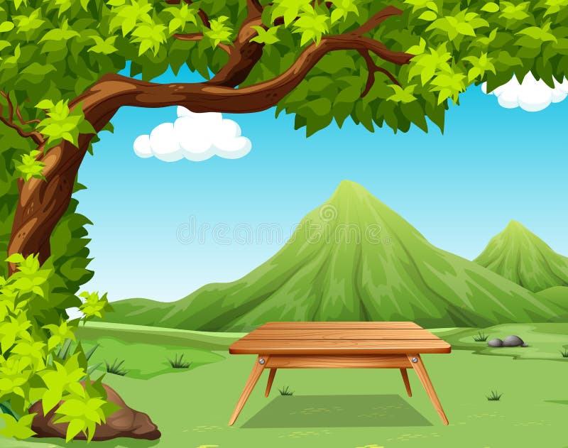 Nature Scene with Picnic Table in the Park Stock Vector - Illustration of garden, scenery: 68498430 Nature Scene with Picnic Table in the Park Stock Vector - Illustration of garden, scenery: 68498430